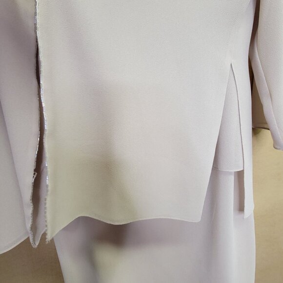 Vintage Ursula of Switzerland Women Dress Sz 16 Cream Layered w/ Open Blouse Set - Picture 4 of 16